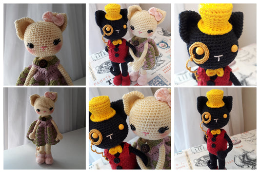 Kitty Couple ~Lady Clementine & Lord Jack~ FREE VERSION PATTERN