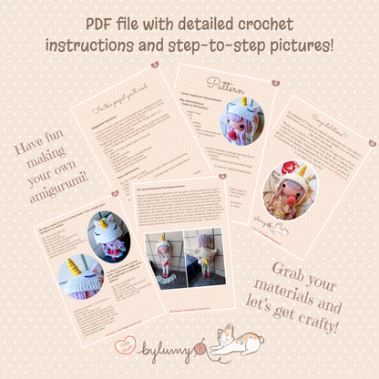 Babi, the Unicorn Lady DIGITAL CROCHET PATTERN