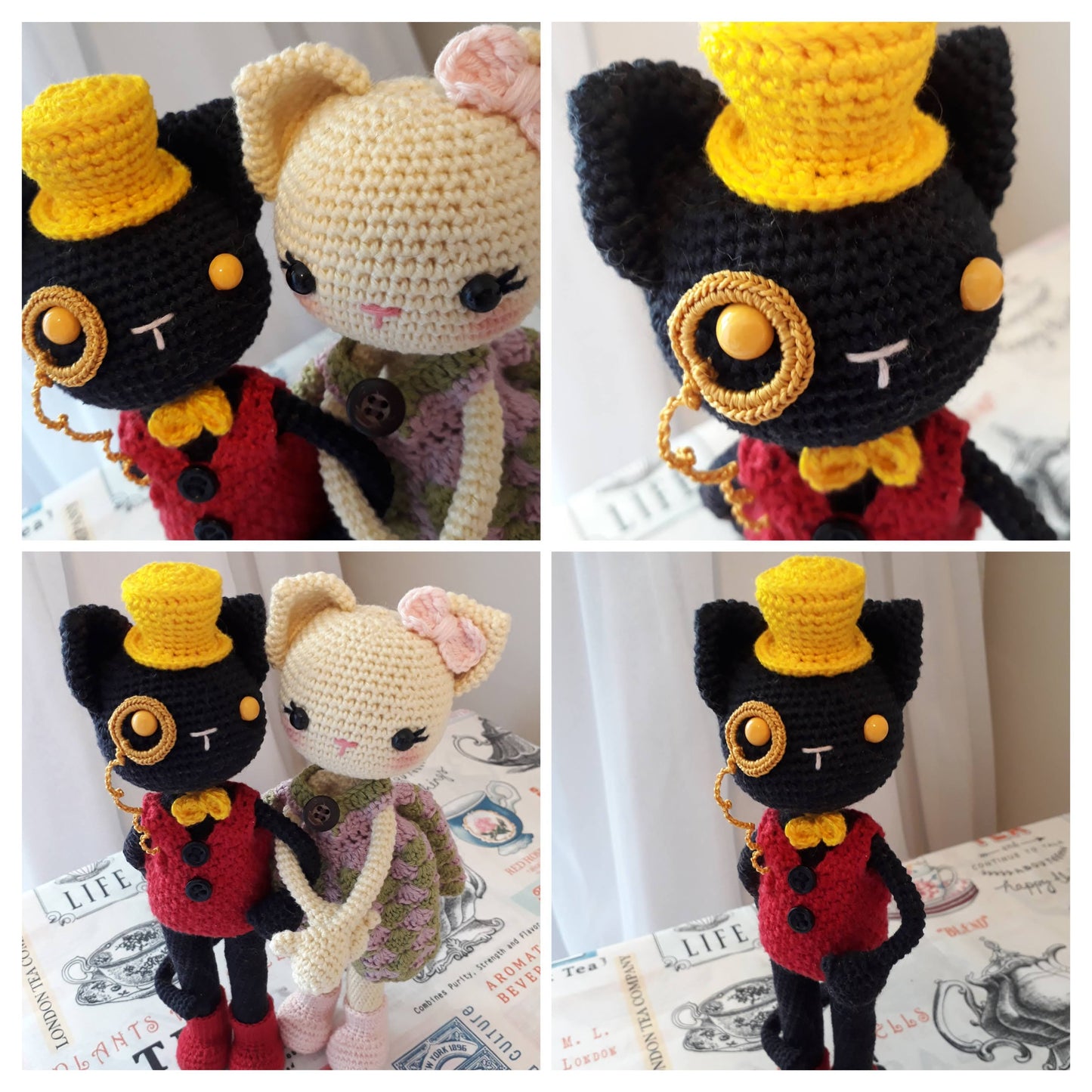 Kitty Couple ~Lady Clementine & Lord Jack~ DIGITAL CROCHET PATTERN