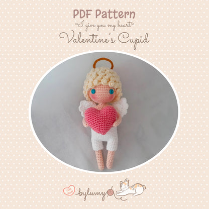 ~ I give you my heart ~ Valentine’s Cupid DIGITAL CROCHET PATTERN